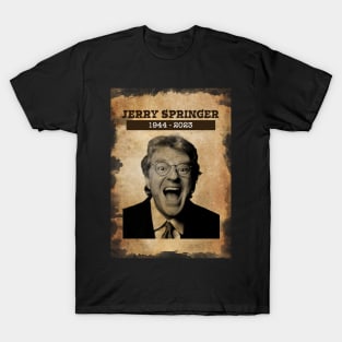 vintage Old Paper 80s Style Jerry springer T-Shirt